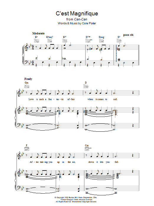 C'est Magnifique (Piano, Vocal & Guitar Chords) von Cole Porter