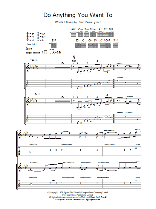 Do Anything You Want To (Guitar Tab) von Thin Lizzy