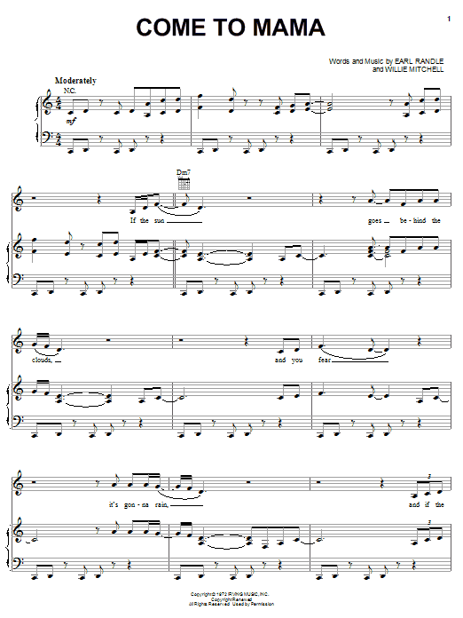 Come To Mama (Piano, Vocal & Guitar Chords (Right-Hand Melody)) von Etta James