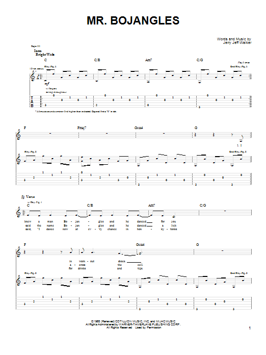 Mr. Bojangles (Guitar Tab) von John Denver