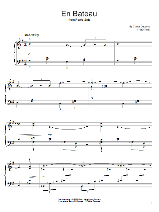 En Bateau (Easy Piano) von Claude Debussy