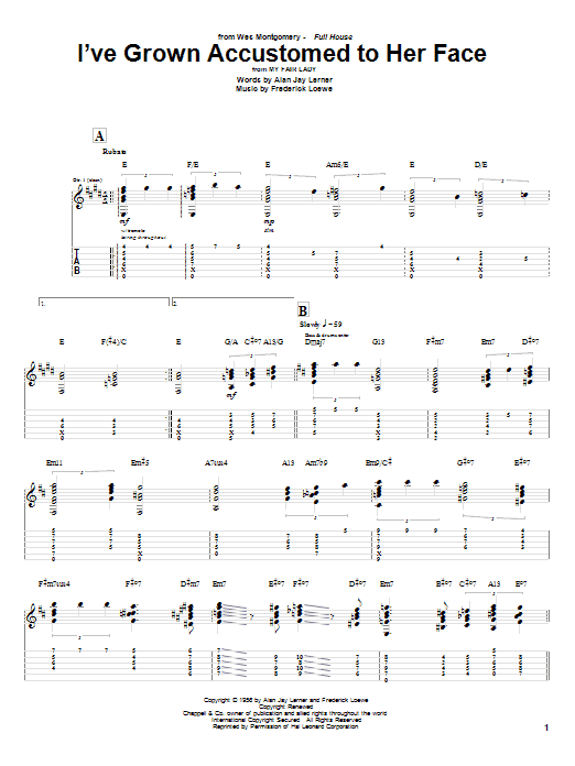 I've Grown Accustomed To Her Face (Guitar Tab) von Wes Montgomery