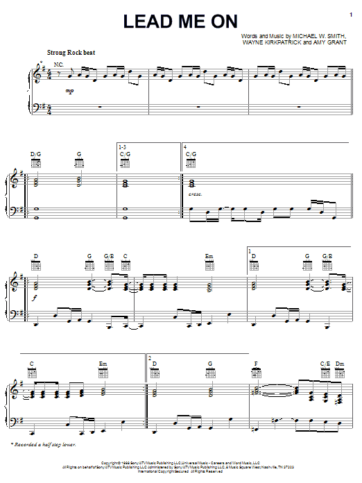 Lead Me On (Piano, Vocal & Guitar Chords (Right-Hand Melody)) von Amy Grant