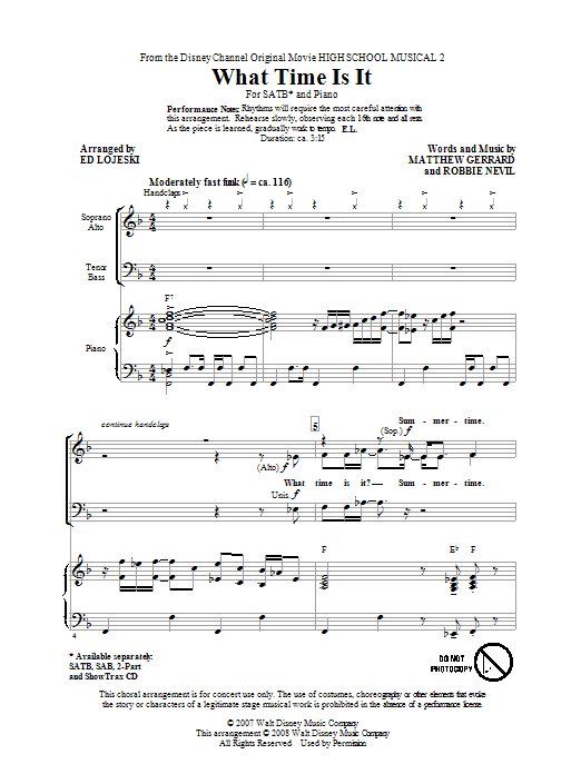 What Time Is It (SATB Choir) von Ed Lojeski