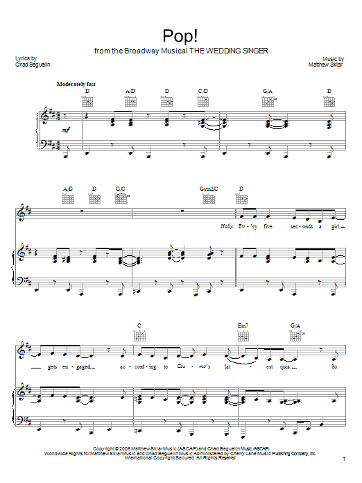 Pop! (Piano, Vocal & Guitar Chords (Right-Hand Melody)) von Matthew Sklar