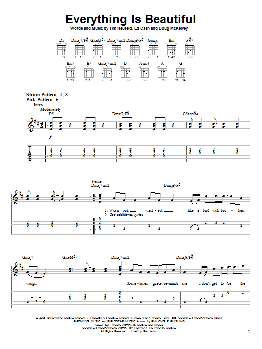 Everything Is Beautiful (Easy Guitar Tab) von Starfield