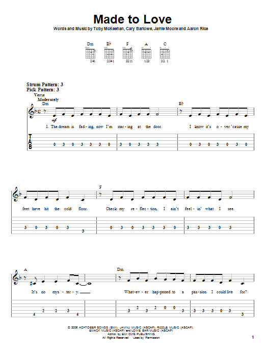 Made To Love (Easy Guitar Tab) von tobyMac