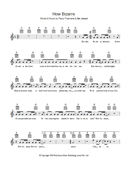 How Bizarre (Lead Sheet / Fake Book) von OMC