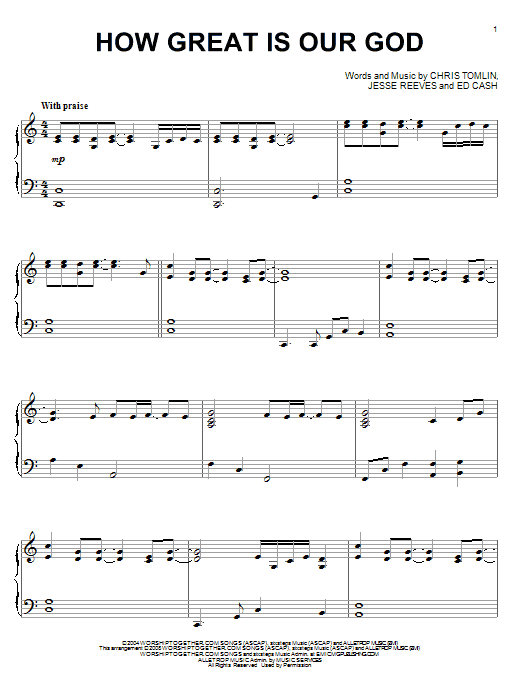 How Great Is Our God (Piano Solo) von Chris Tomlin