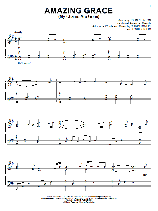 Amazing Grace (My Chains Are Gone) (Piano Solo) von Chris Tomlin