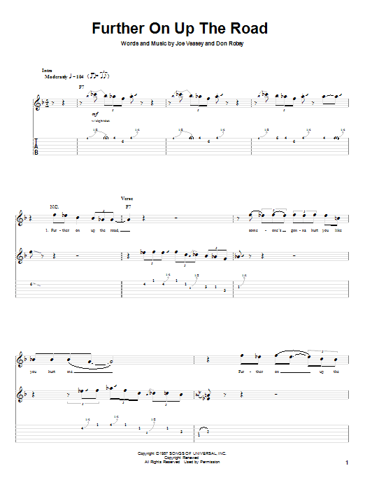 Further On Up The Road (Guitar Tab) von Bobby 