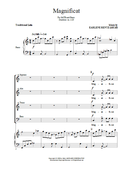 Magnificat (SATB Choir) von Earlene Rentz