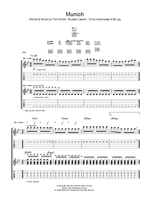 Munich (Guitar Tab) von Editors