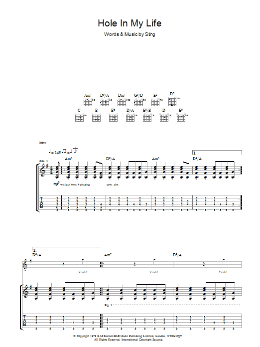 Hole In My Life (Guitar Tab) von The Police