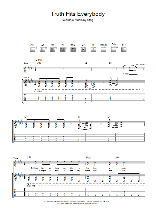 Truth Hits Everybody (Guitar Tab) von The Police