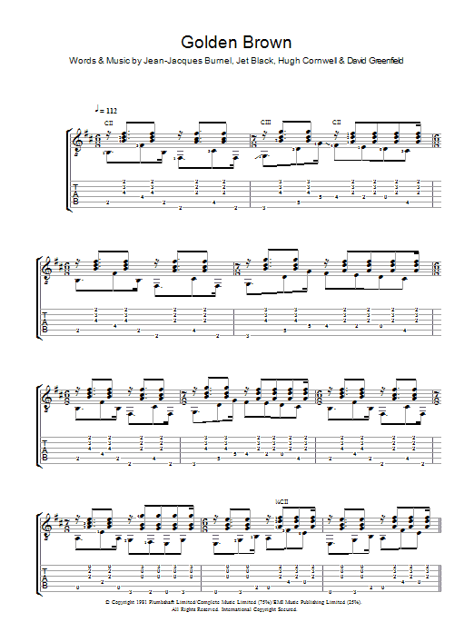 Golden Brown (Guitar Tab) von The Stranglers