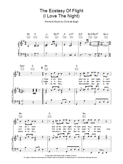 The Ecstasy Of Flight (I Love The Night) () von Chris de Burgh