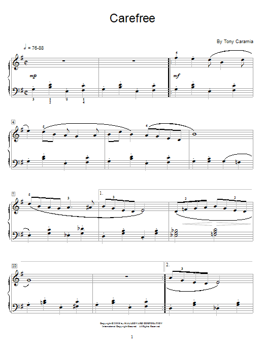 Carefree (Educational Piano) von Tony Caramia