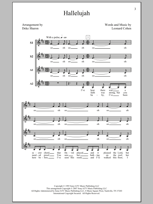 Hallelujah (arr. Deke Sharon) (SSAA Choir) von Leonard Cohen