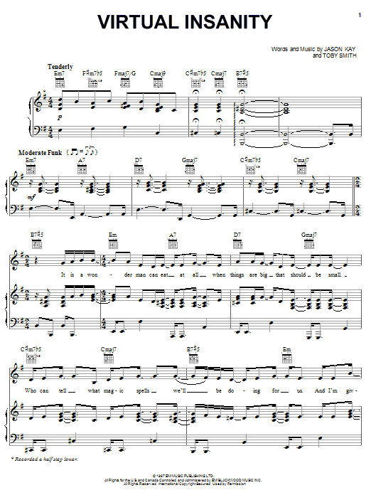 Virtual Insanity (Piano, Vocal & Guitar Chords (Right-Hand Melody)) von Jamiroquai
