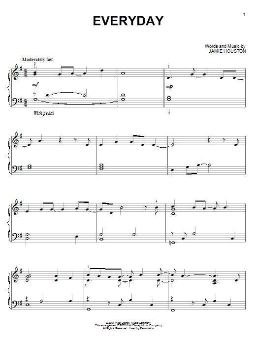 Everyday (Piano Solo) von High School Musical 2