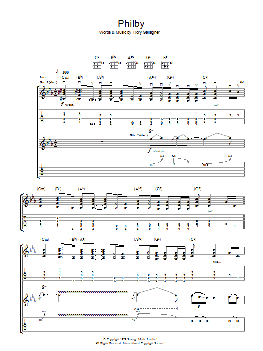 Philby (Guitar Tab) von Rory Gallagher