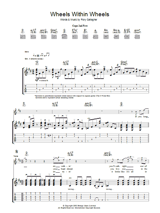 Wheels Within Wheels (Guitar Tab) von Rory Gallagher