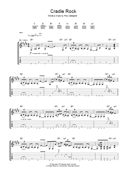 Cradle Rock (Guitar Tab) von Rory Gallagher