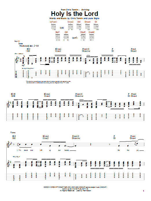 Holy Is The Lord (Guitar Tab) von Chris Tomlin