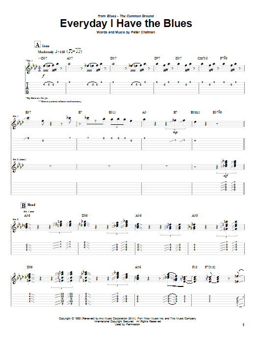 Everyday I Have The Blues (Guitar Tab) von Kenny Burrell