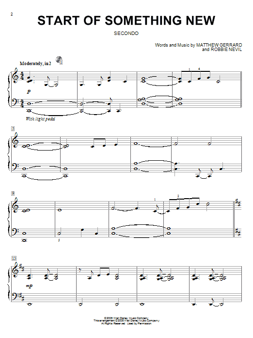 Start Of Something New (Piano Duet) von High School Musical