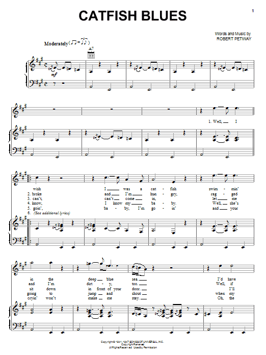 Catfish Blues (Piano, Vocal & Guitar Chords (Right-Hand Melody)) von Jimi Hendrix