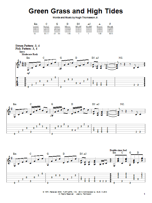 Green Grass And High Tides (Easy Guitar Tab) von Outlaws