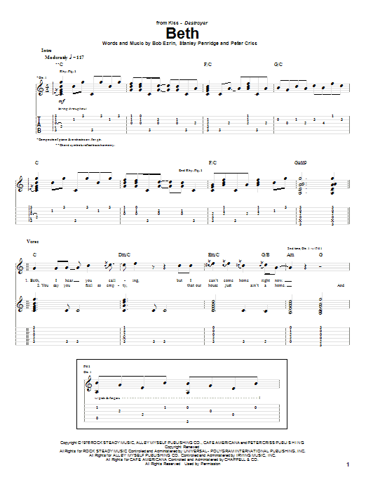 Beth (Guitar Tab) von KISS