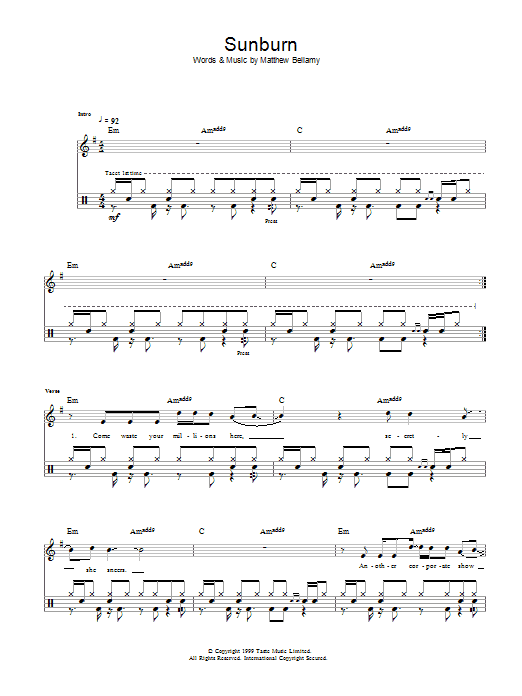 Sunburn (Lead Sheet / Fake Book) von Muse