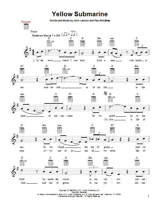 Yellow Submarine (Ukulele) von The Beatles