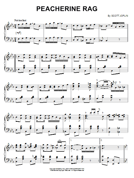 Peacherine Rag (Piano Solo) von Scott Joplin