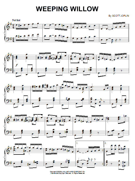 Weeping Willow (Piano Solo) von Scott Joplin
