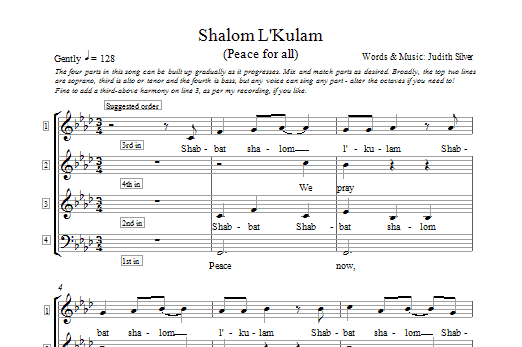 Shalom L'kulam (4-Part Choir) von Judith Silver