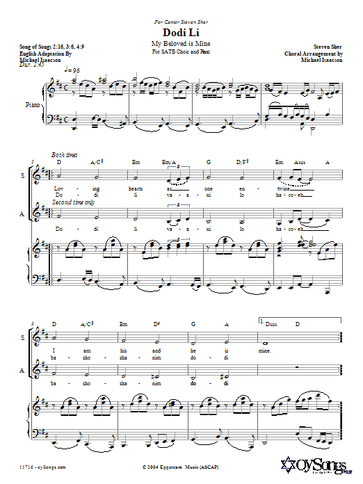 Dodi Li (SATB Choir) von Michael Isaacson