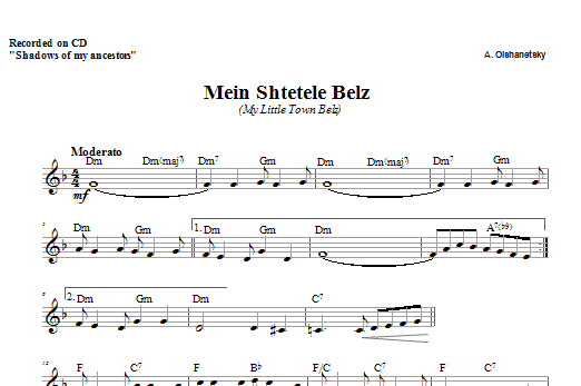 Belz (Lead Sheet / Fake Book) von Zinovy Goro