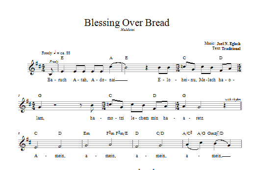 Blessing Over Bread (HaMotzi) (Lead Sheet / Fake Book) von Joel N. Eglash