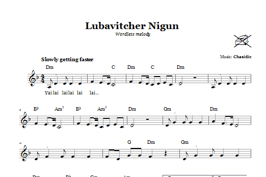 Lubavitcher Nigun (Wordless Melody) (Lead Sheet / Fake Book) von Chasidic