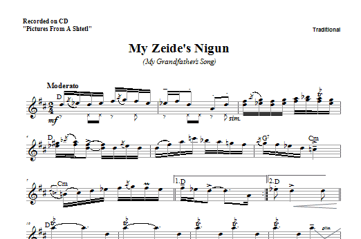 My Zeide's Nigun (Lead Sheet / Fake Book) von Zinovy Goro