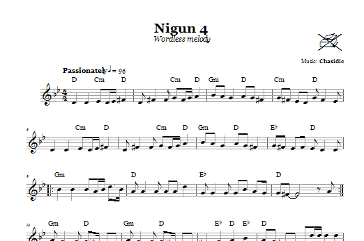 Nigun 4 (Wordless Melody) (Lead Sheet / Fake Book) von Chasidic