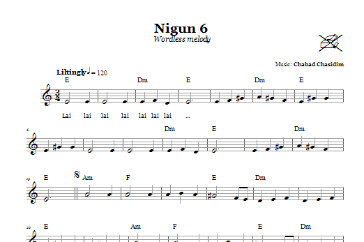 Nigun 6 (Wordless Melody) (Lead Sheet / Fake Book) von Chabad Chasidim