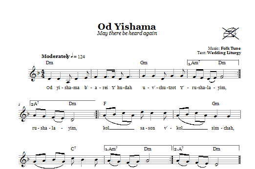 Od Yishama (May There Be Heard Again) (Lead Sheet / Fake Book) von Folk Tune