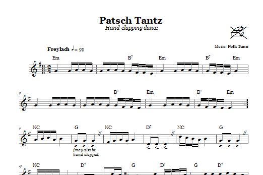 Patsch Tantz (Hand-Clapping Dance) (Lead Sheet / Fake Book) von Folk Tune