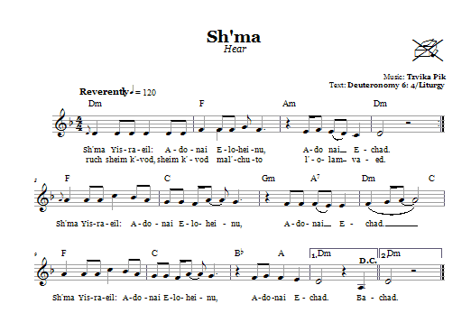 Sh'ma (Hear) (Lead Sheet / Fake Book) von Tzvika Pik