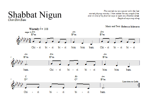 Shabbat Nigun (Lead Sheet / Fake Book) von Rebecca Schwartz